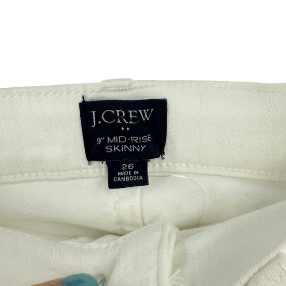 NEW J. Crew White Skinny Jeans Size 26 9" Mid-Rise Signature Stretch Pants - Picture 8 of 10
